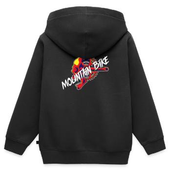 Mountain Bike Downhill Fahrrad Totenkopf Pedale - Kinder Premium Organic Zip Hoodie - Schwarz - Hinten - AI Model Kid Male (0cm)