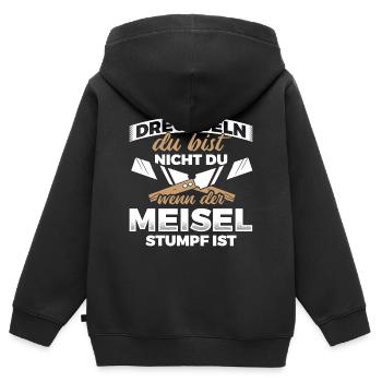 Drechseln Drehen Drechsler - Kinder Premium Organic Zip Hoodie - Schwarz - Hinten - AI Model Kid Male (0cm)