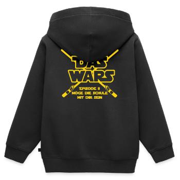 Schulbeginn, Schulanfang, Einschulung, ABC Schütze - Kinder Premium Organic Zip Hoodie - Schwarz - Hinten - AI Model Kid Male (0cm)