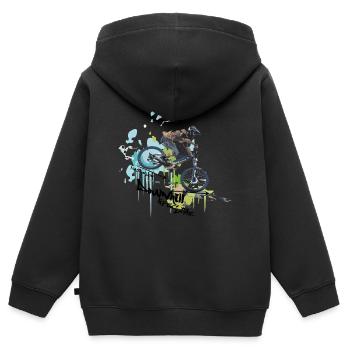 DOWNHILL - LIFESTYLE - Kinder Premium Organic Zip Hoodie - Schwarz - Hinten - AI Model Kid Male (0cm)