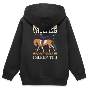 | de voûte Sport équestre Cadeau équestre - Sweat Premium à capuche zippé enfant bio - noir - Dos - AI Model Kid Male (0cm)