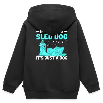 Mushing Dog Sled Dogs Gift - Kids Premium Organic Zip-up Hoodie - black - Back - AI Model Kid Male (0cm)