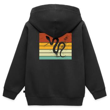 Snake Retro Reptile Python Gift idea - Kinder Premium Organic Zip Hoodie - Schwarz - Hinten - AI Model Kid Male (0cm)