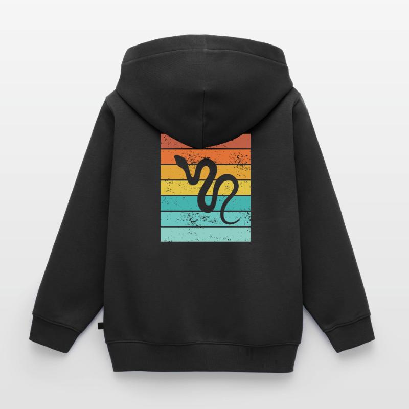 Snake Retro Reptile Python Gift idea Kinder Premium Organic Zip Hoodie