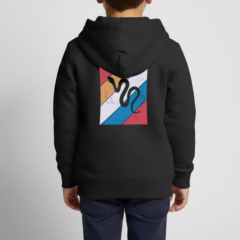 Snake Retro Reptile Python Gift idea Kinder Premium Organic Zip Hoodie
