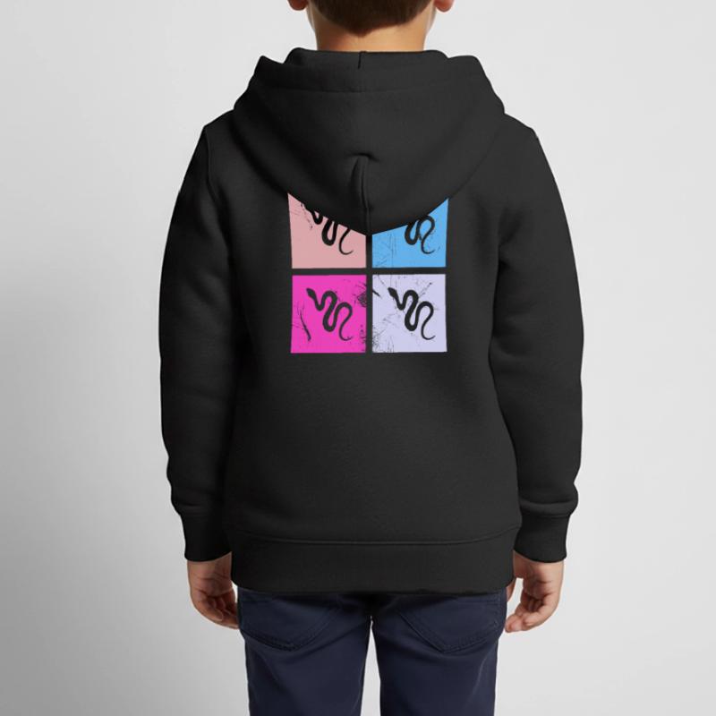 Snake Retro Reptile Python Idée cadeau Sweat Premium à capuche zippé enfant bio