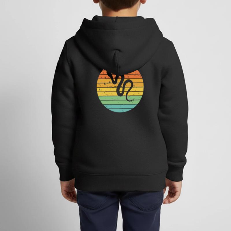 Snake Retro Reptile Python Idée cadeau Sweat Premium à capuche zippé enfant bio