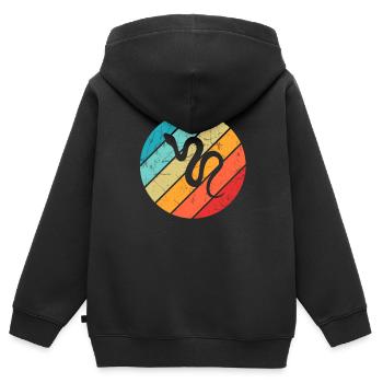 Snake Retro Reptile Python Gift idea - Kinder Premium Organic Zip Hoodie - Schwarz - Hinten - AI Model Kid Male (0cm)