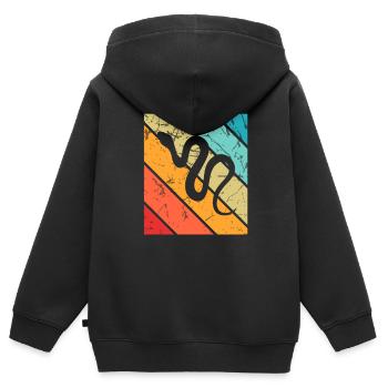 Snake Retro Reptile Python Gift idea - Kinder Premium Organic Zip Hoodie - Schwarz - Hinten - AI Model Kid Male (0cm)