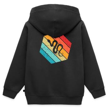 Snake Retro Reptile Python Gift idea - Kinder Premium Organic Zip Hoodie - Schwarz - Hinten - AI Model Kid Male (0cm)