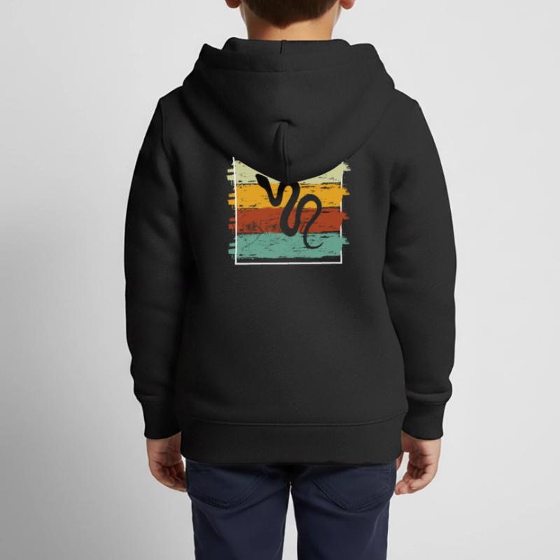 Snake Retro Reptile Python Idée cadeau Sweat Premium à capuche zippé enfant bio