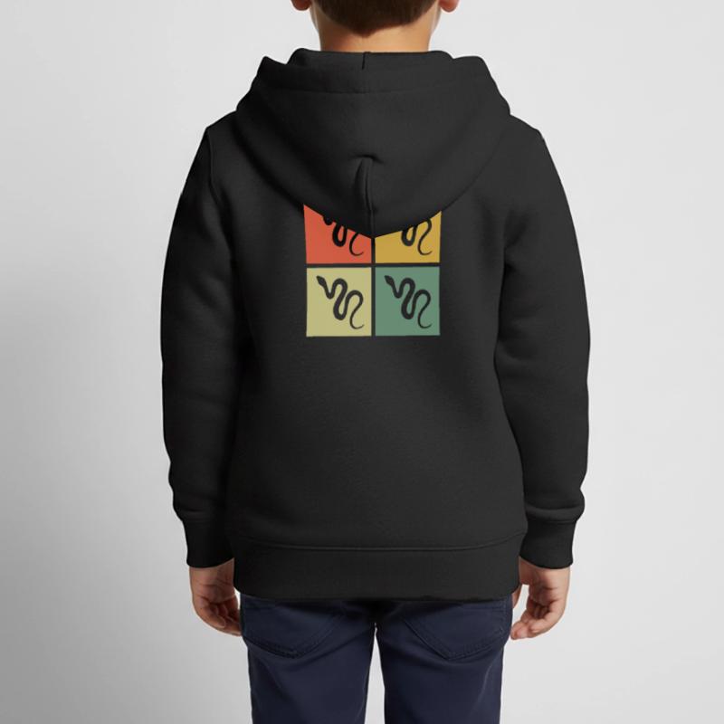 Snake Retro Reptile Python Idée cadeau Sweat Premium à capuche zippé enfant bio