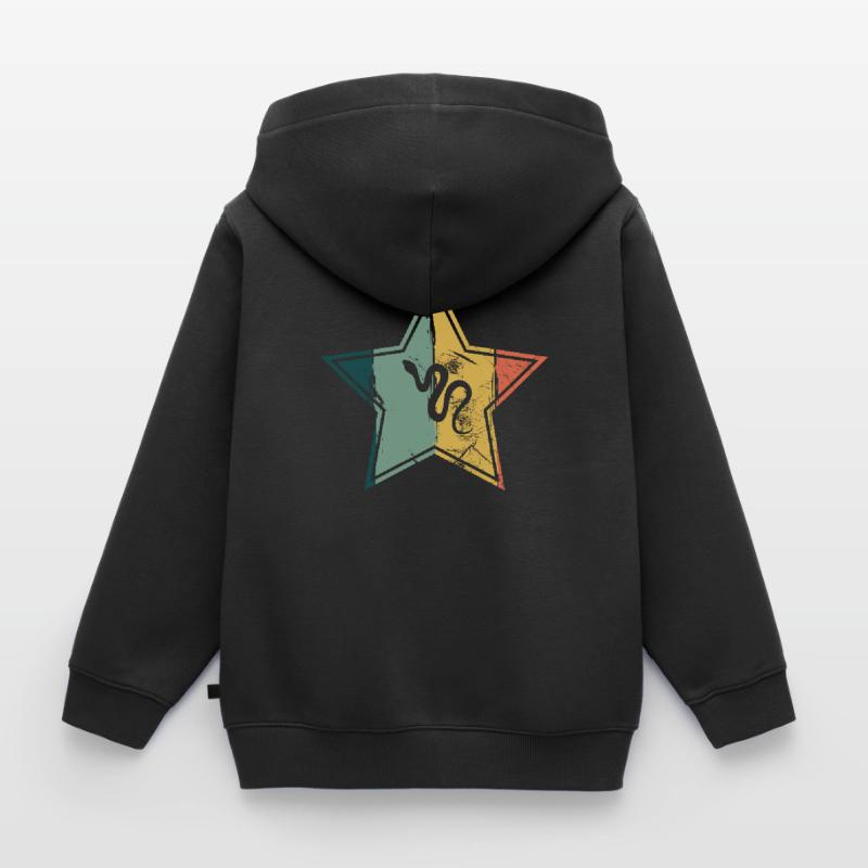 Snake Retro Reptile Python Idée cadeau Sweat Premium à capuche zippé enfant bio