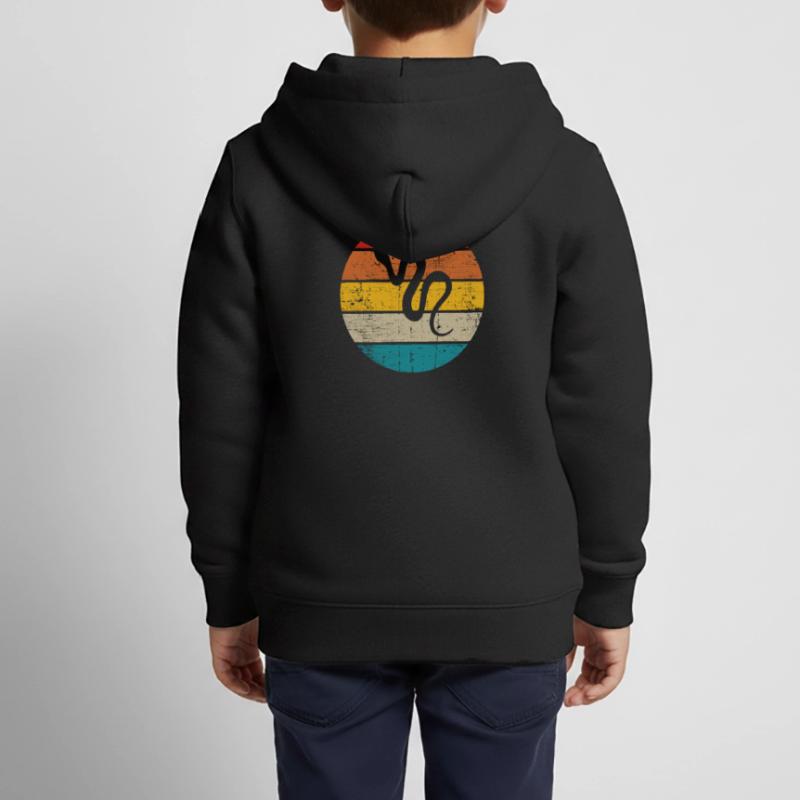 Snake Retro Reptile Python Idée cadeau Sweat Premium à capuche zippé enfant bio