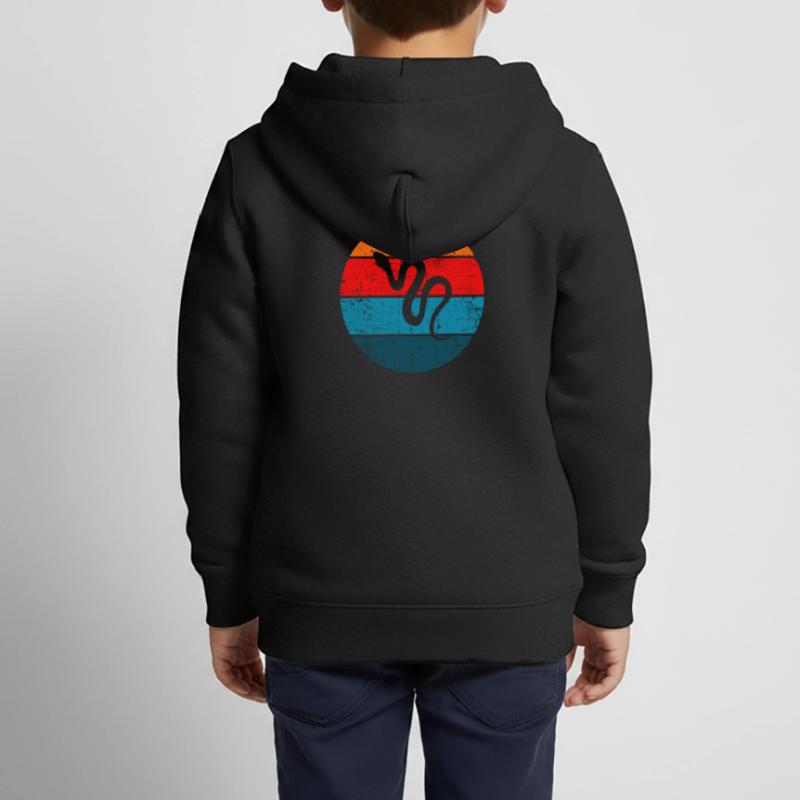 Snake Retro Reptile Python Idée cadeau Sweat Premium à capuche zippé enfant bio