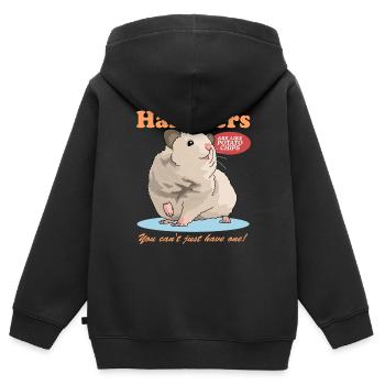 Hamster Goldhamster Zwerghamster Geschenk - Kinder Premium Organic Zip Hoodie - Schwarz - Hinten - AI Model Kid Male (0cm)