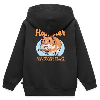 Hamster Zwerghamster | Goldhamster Geschenk - Kinder Premium Organic Zip Hoodie - Schwarz - Hinten - AI Model Kid Male (0cm)