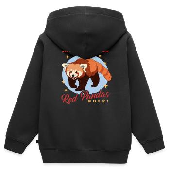 Red Panda Red Pandas Red Panda Gift - Kids Premium Organic Zip-up Hoodie - black - Back - AI Model Kid Male (0cm)