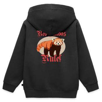 Red Panda | Red Pandas Red Panda Gift - Kids Premium Organic Zip-up Hoodie - black - Back - AI Model Kid Male (0cm)