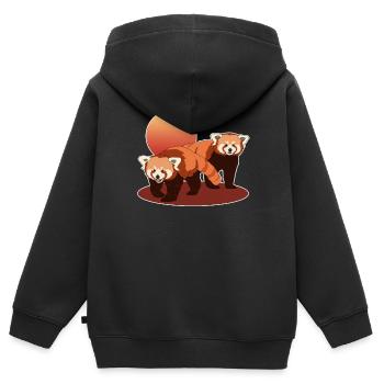 Red Panda | Red Pandas Red Panda Gift - Kids Premium Organic Zip-up Hoodie - black - Back - AI Model Kid Male (0cm)