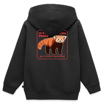 Red Panda | Red Pandas Red Panda Gift - Kids Premium Organic Zip-up Hoodie - black - Back - AI Model Kid Male (0cm)