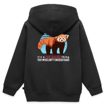 Red Panda Red Panda Red Pandas Gift - Kids Premium Organic Zip-up Hoodie - black - Back - AI Model Kid Male (0cm)