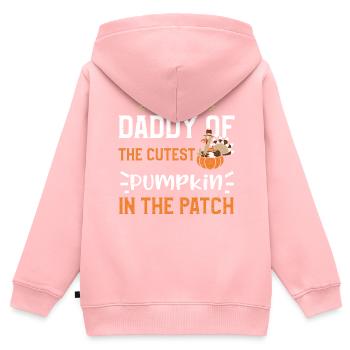 Daddy Of The Cutest Pumpkin In T... - Kinder Premium Organic Zip Hoodie - Rosa - Hinten - AI Model Kid Female (0cm)
