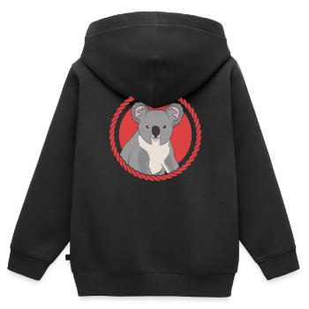 Koala Koalas | Koala Bear Koala Bear Cadeau - Sweat Premium à capuche zippé enfant bio - noir - Dos - AI Model Kid Male (0cm)