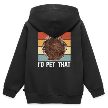 Stachelschwein Stachelschweine Geschenk - Kinder Premium Organic Zip Hoodie - Schwarz - Hinten - AI Model Kid Male (0cm)