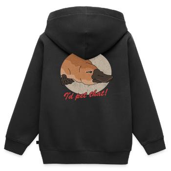 Ornithorynque Cadeau Ornithorynque - Sweat Premium à capuche zippé enfant bio - noir - Dos - AI Model Kid Male (0cm)