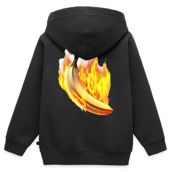 Burning banana - Kids Premium Organic Zip-up Hoodie - black - Back - AI Model Kid Male (0cm)