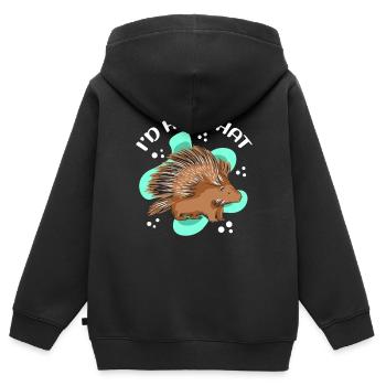 Stachelschweine Stachelschwein Geschenk - Kinder Premium Organic Zip Hoodie - Schwarz - Hinten - AI Model Kid Male (0cm)