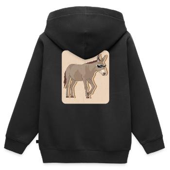 Âne propriétaire âne âne amoureux cadeau d’âne - Sweat Premium à capuche zippé enfant bio - noir - Dos - AI Model Kid Male (0cm)
