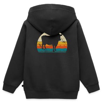 Cow Animal Farmer Moo Retro Farm Gift - Sweat Premium à capuche zippé enfant bio - noir - Dos - AI Model Kid Male (0cm)