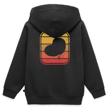 Purée de pommes de terre Retro Cadeau - Sweat Premium à capuche zippé enfant bio - noir - Dos - AI Model Kid Male (0cm)