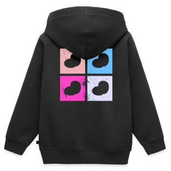 Purée de pommes de terre Retro Cadeau - Sweat Premium à capuche zippé enfant bio - noir - Dos - AI Model Kid Male (0cm)