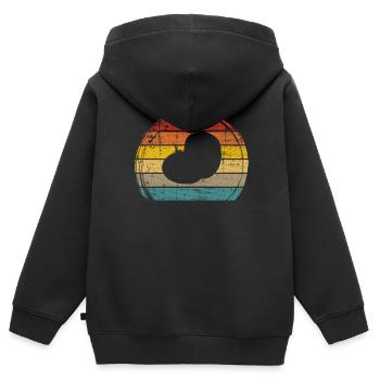 Purée de pommes de terre Retro Cadeau - Sweat Premium à capuche zippé enfant bio - noir - Dos - AI Model Kid Male (0cm)
