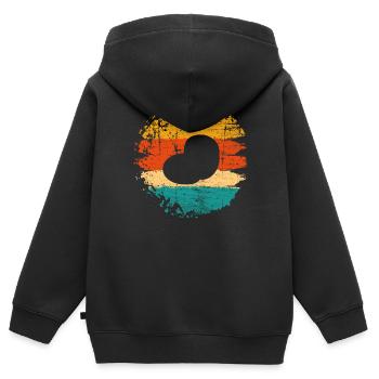 Purée de pommes de terre Retro Cadeau - Sweat Premium à capuche zippé enfant bio - noir - Dos - AI Model Kid Male (0cm)