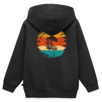Champignons Champignons Crapaud Crapaud Cadeau Rétro - Sweat Premium à capuche zippé enfant bio - noir - Dos - AI Model Kid Male (0cm)