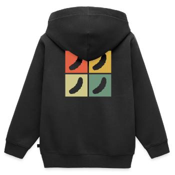 Gurke Gewürzgurke Retro Geschenk - Kinder Premium Organic Zip Hoodie - Schwarz - Hinten - AI Model Kid Male (0cm)