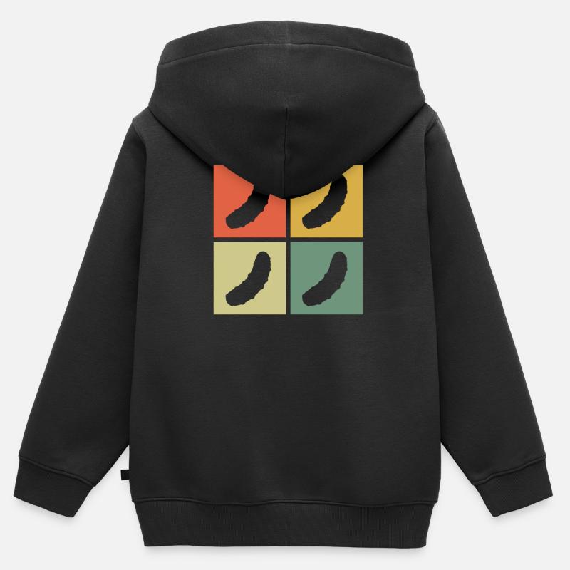 Concombre cornichon rétro cadeau - Sweat Premium à capuche zippé enfant bio - noir