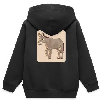 Âne propriétaire âne âne âne cadeau amoureux - Sweat Premium à capuche zippé enfant bio - noir - Dos - AI Model Kid Male (0cm)