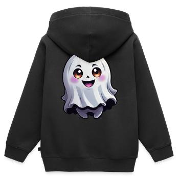 Happy Halloween Geist Gespenst - Kinder Premium Organic Zip Hoodie - Schwarz - Hinten - AI Model Kid Male (0cm)