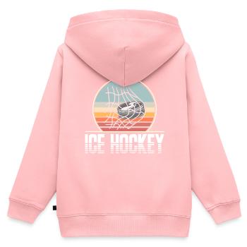 Eishockey Hockey sur glace - Sweat Premium à capuche zippé enfant bio - rose - Dos - AI Model Kid Female (0cm)
