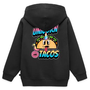 Taco - Sweat Premium à capuche zippé enfant bio - noir - Dos - AI Model Kid Male (0cm)