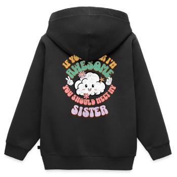 Frère et soeur - Sweat Premium à capuche zippé enfant bio - noir - Dos - AI Model Kid Male (0cm)