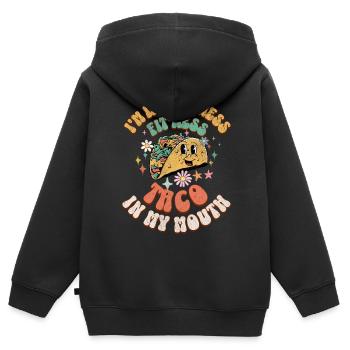 Taco - Kinder Premium Organic Zip Hoodie - Schwarz - Hinten - AI Model Kid Male (0cm)