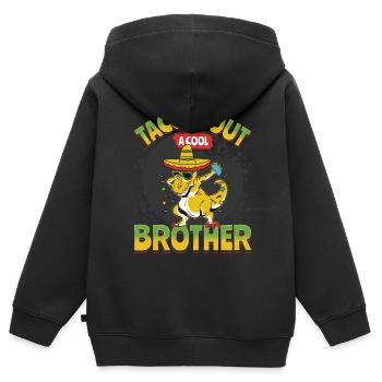 taco - Sweat Premium à capuche zippé enfant bio - noir - Dos - AI Model Kid Male (0cm)