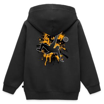 Fußball Fußballer - Kinder Premium Organic Zip Hoodie - Schwarz - Hinten - AI Model Kid Male (0cm)