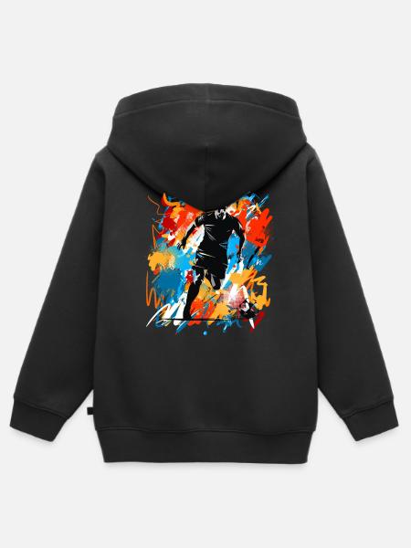 Fußball Fußballer - Kinder Premium Organic Zip Hoodie - Schwarz